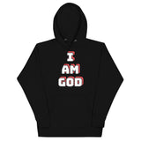 Unisex I AM GOD Black/White/Red Hoodie